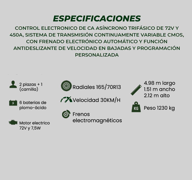 Especificaciones Carrito Ambulancia